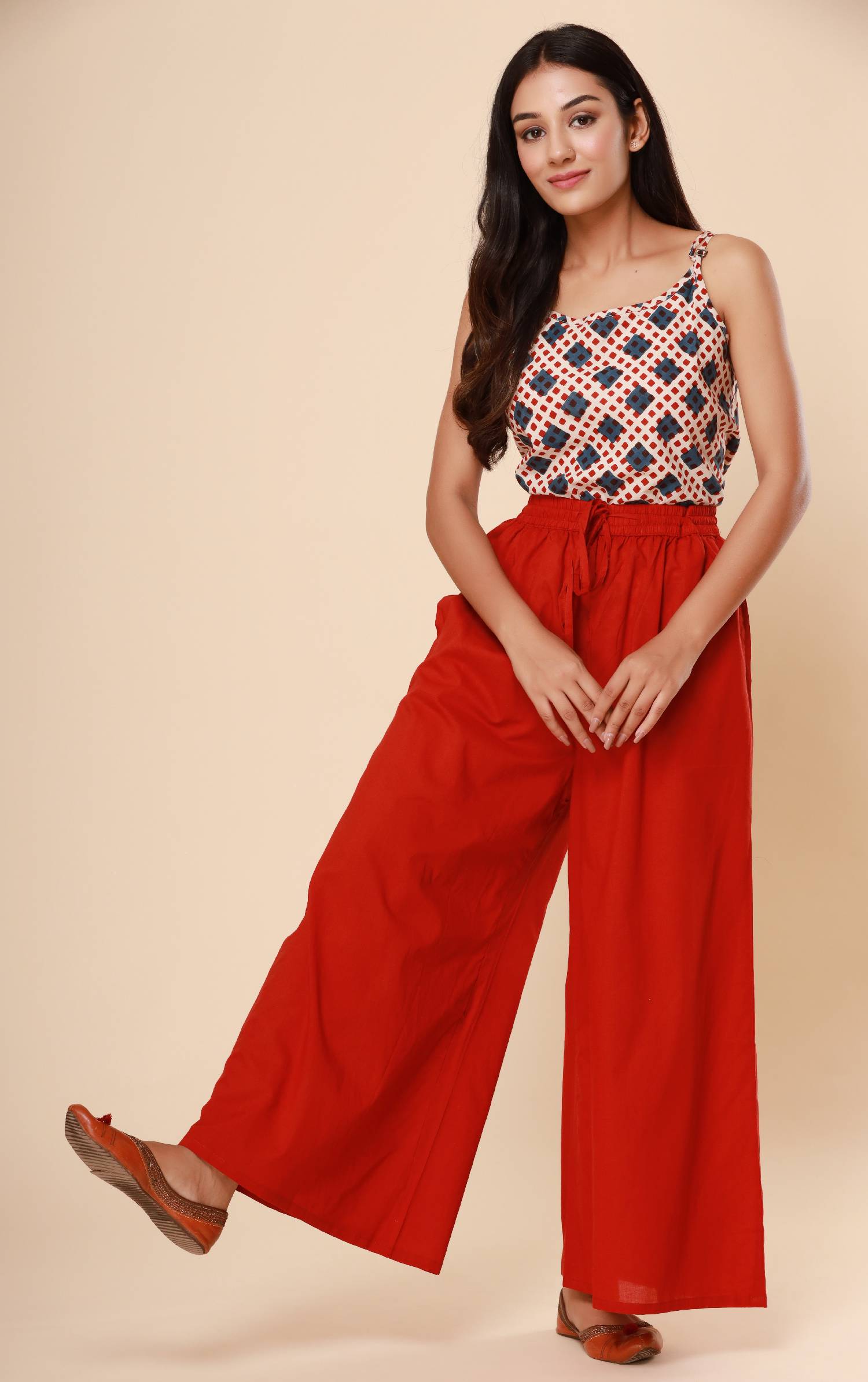 Bonnie Pants - High Waisted Tailored Wide Leg Pants in Red | Showpo USA